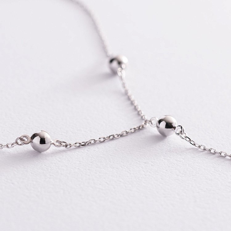 Колье "Шарики" в белом золоте кол01947 от ювелирного магазина Оникс - 2