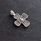 Православный серебряный крест "Распятие. Святой Николай" (чернение) 132493 от ювелирного магазина Оникс - 2
