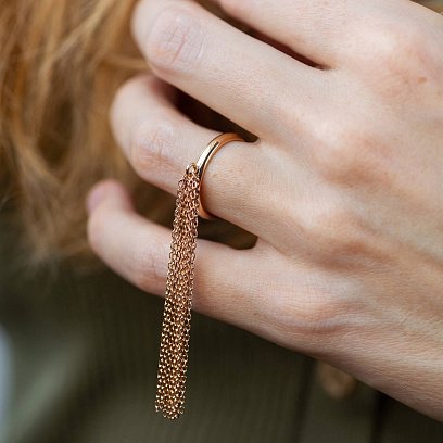 Каблучка з ланцюжками (червоне золото) к07623 №4