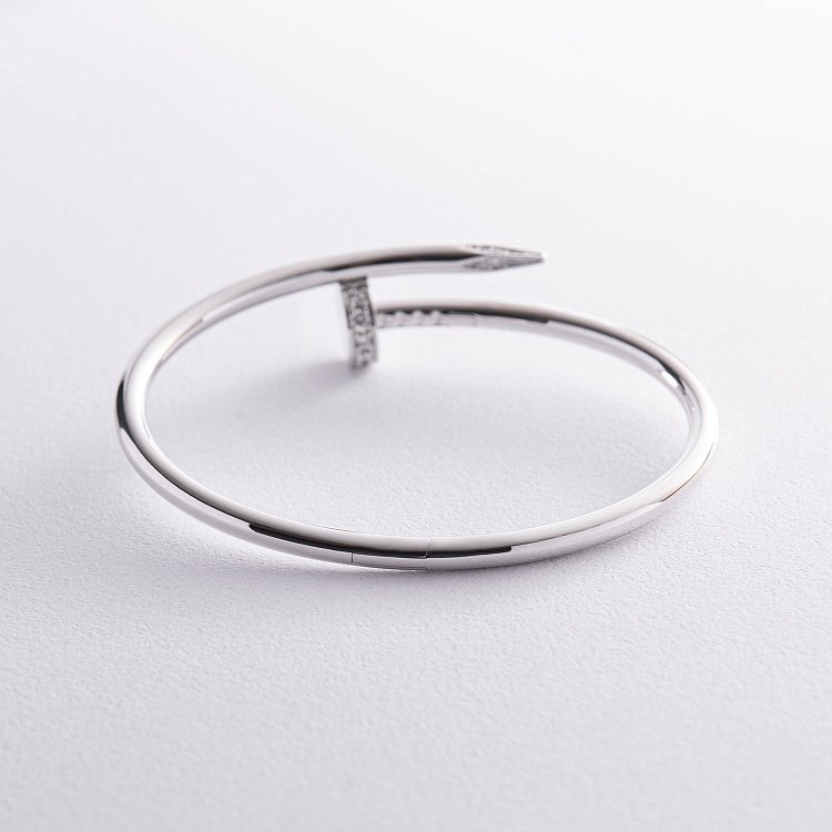 Жесткий браслет "Гвоздь" с бриллиантами (белое золото) 522061121 - 2 Жесткий браслет "Гвоздь" с бриллиантами (белое золото) 522061121 от ювелирного магазина Оникс - 2