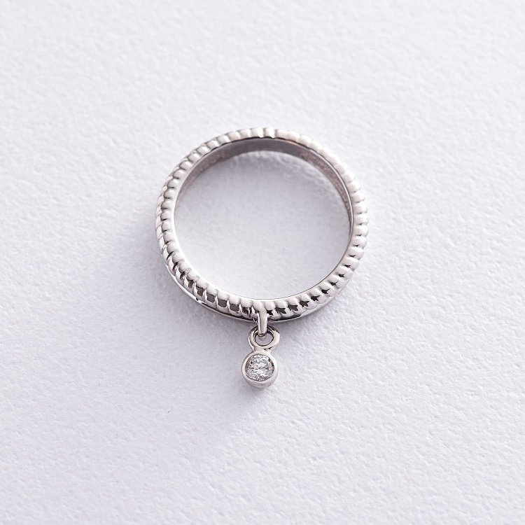 Золота каблучка з фіанітом к06597 від ювелірного магазину Онікс - 1