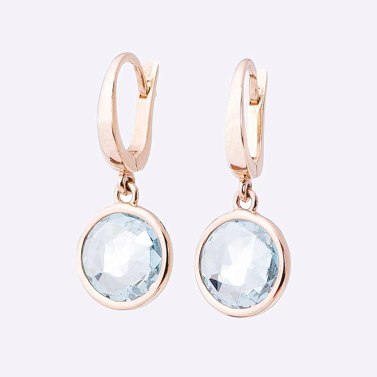 Золоті сережки з блакитним топазом t14048688 від ювелірного магазину Онікс