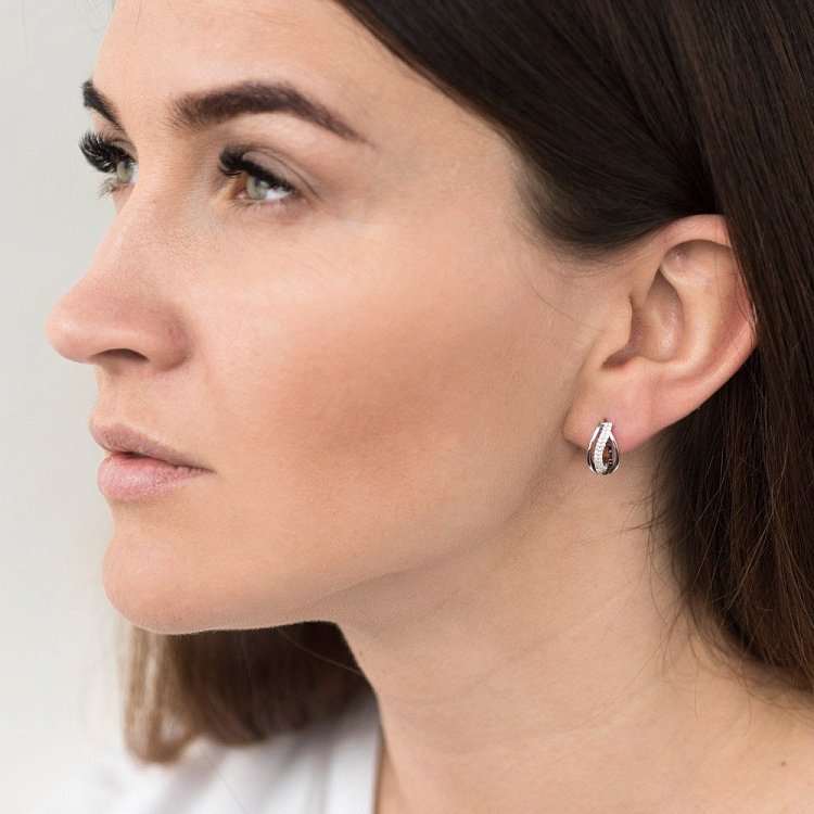 Золотые серьги с бриллиантами Т03068Е от ювелирного магазина Оникс - 3