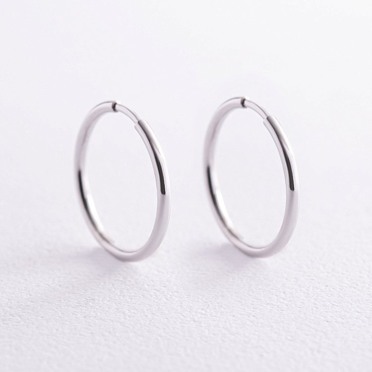 Сережки - кільця у сріблі 123244 від ювелірного магазину Онікс