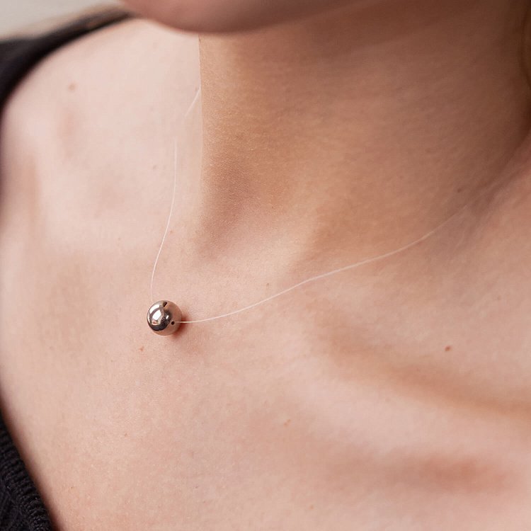 Золотое колье Шарик на леске кол01303 от ювелирного магазина Оникс - 6