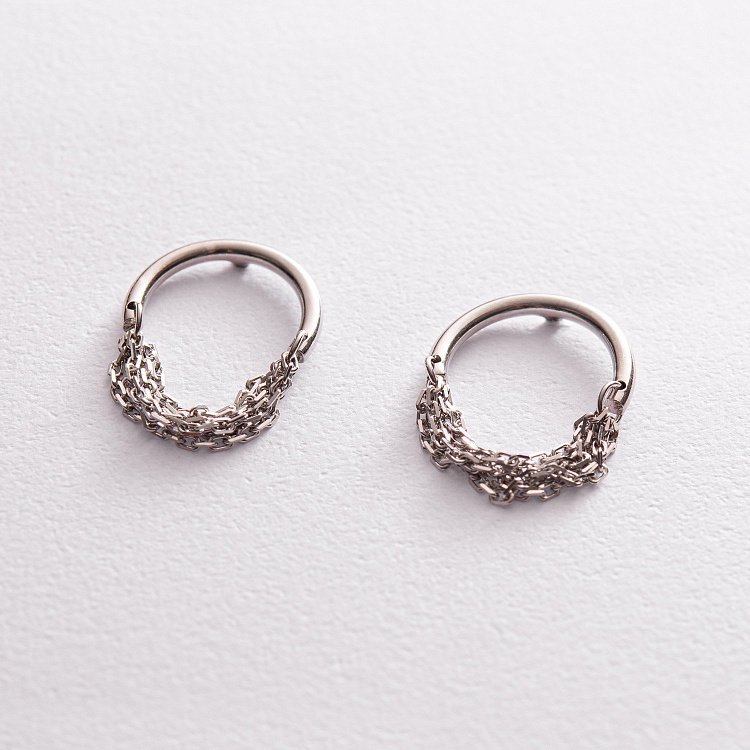 Срібні сережки - пусети "Пенелопа" 123190 від ювелірного магазину Онікс - 4