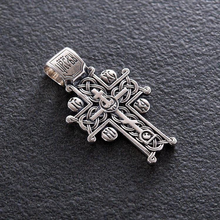 Православный крест " Голгофский крест" (чернение) 133109 от ювелирного магазина Оникс - 3