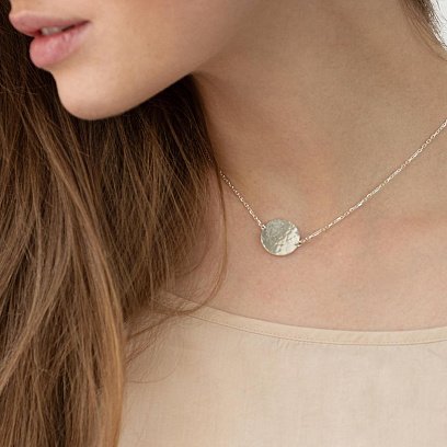 Серебряное колье "Солнечные зайчики" 181046