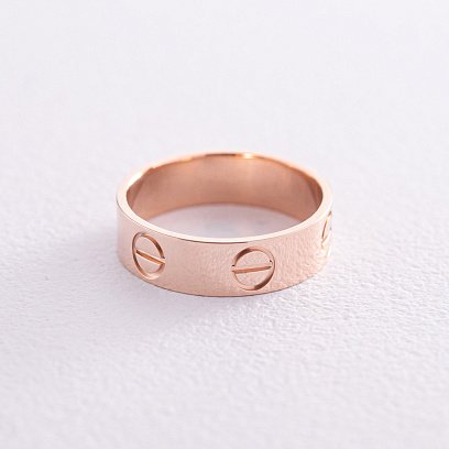 Кольцо "Love" в красном золоте к07145 №3