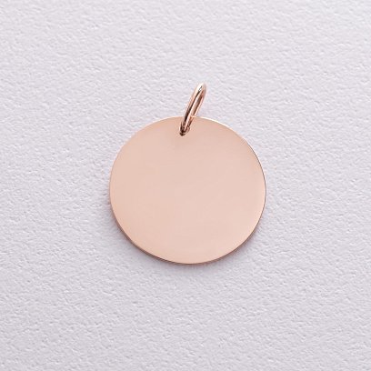 Кулон для гравировки в красном золоте (21 мм) п03102