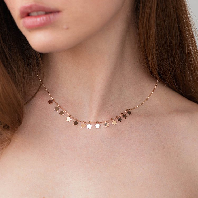 Золотое колье "Звезды" кол01260 от ювелирного магазина Оникс - 2