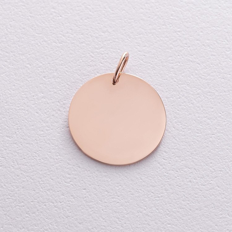 Кулон для гравировки в красном золоте (21 мм) п03102 от ювелирного магазина Оникс