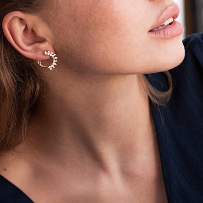 Золоті сережки з фіанітами с07484 №2