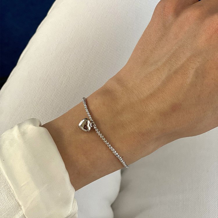 Золотой браслет "Сердечко" б03107 от ювелирного магазина Оникс - 3