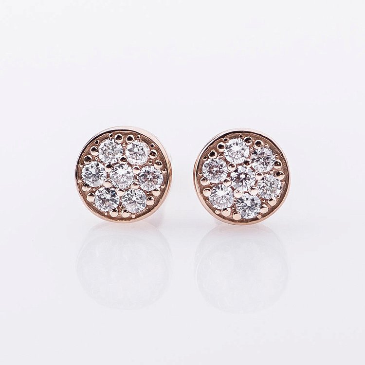 Золоті сережки-пусети з діамантами е0291к від ювелірного магазину Онікс