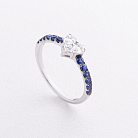 Золота каблучка "Сердечко" з діамантами і сапфірами кб0667va от ювелирного магазина Оникс