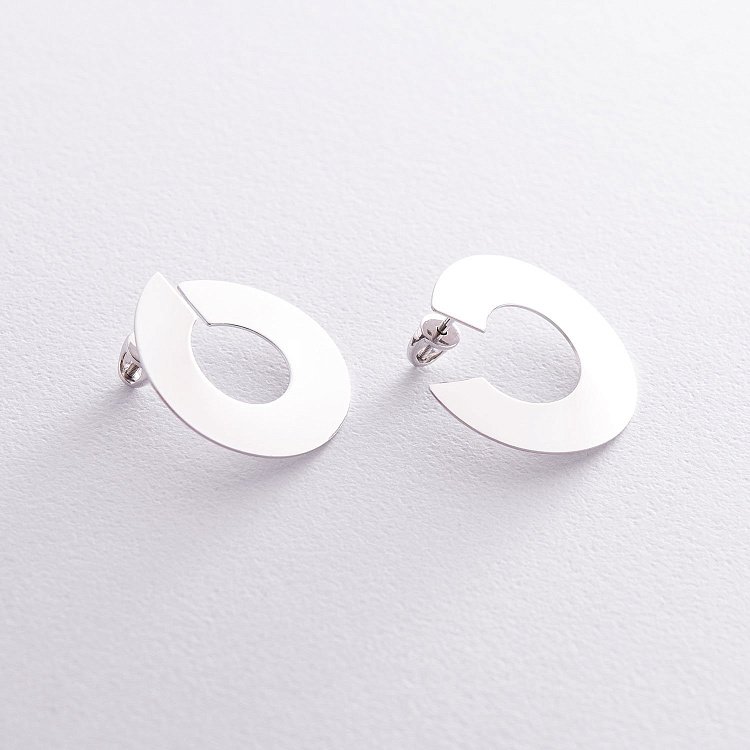 Сережки-пусети "Запаморочення" в білому золоті с06679 від ювелірного магазину Онікс - 3