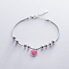 Срібний браслет з сердечком (емаль) 141247 от ювелирного магазина Оникс