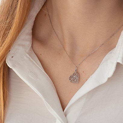 Кулон "Серце" у білому золоті 11261100 №2