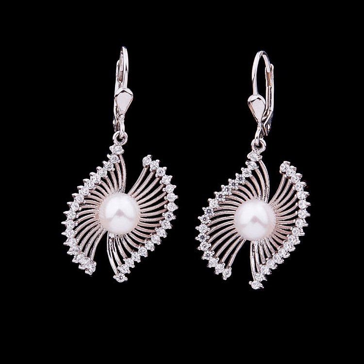 Золотые серьги с культивированным пресноводным жемчугом с0184 от ювелирного магазина Оникс - 3