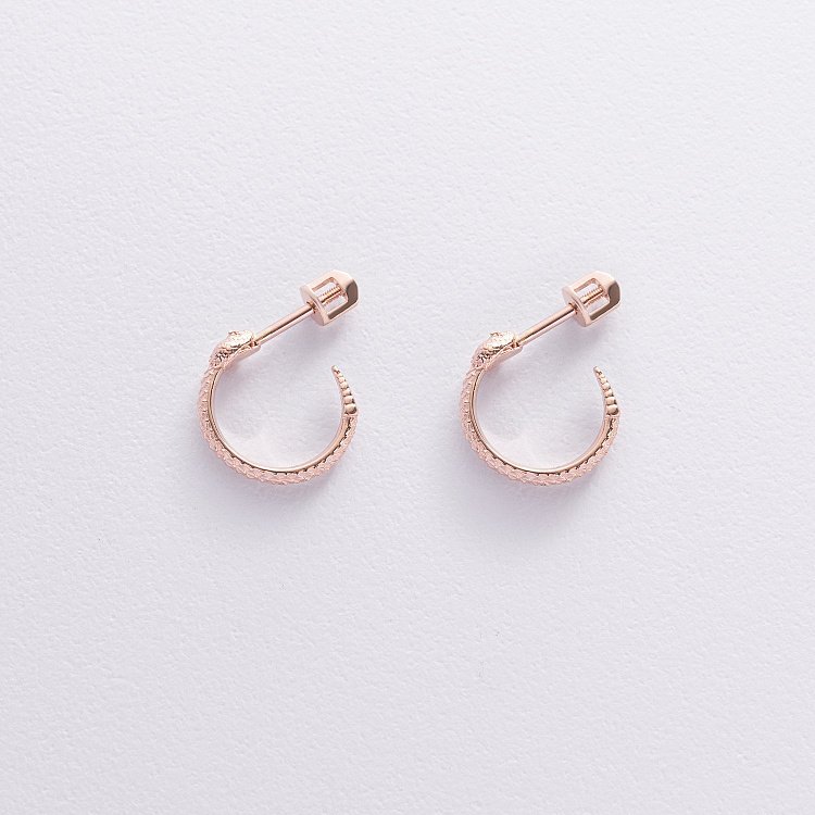 Золоті сережки - пусети "Гримучі змії" с09004 від ювелірного магазину Онікс - 4