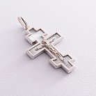 Срібний православний хрест з перламутром 131090 от ювелирного магазина Оникс