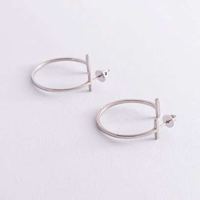 Серебряные серьги - пусеты "Дафна" 4850 №5