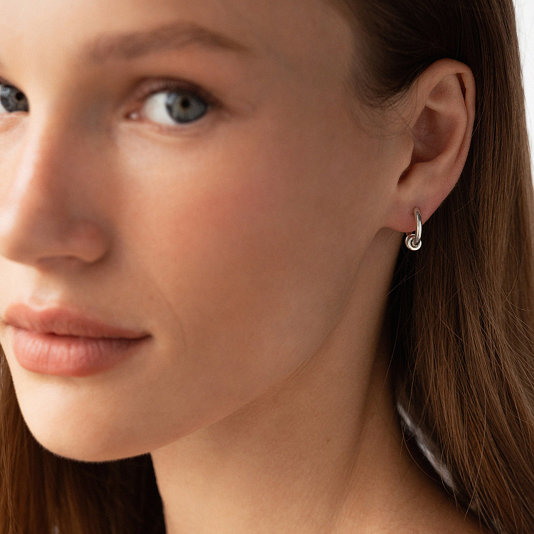 Срібні сережки - кільця "Ophelie" 123455 від ювелірного магазину Онікс - 1