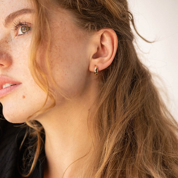 Сережки - кільця в жовтому золоті с08378 від ювелірного магазину Онікс - 7