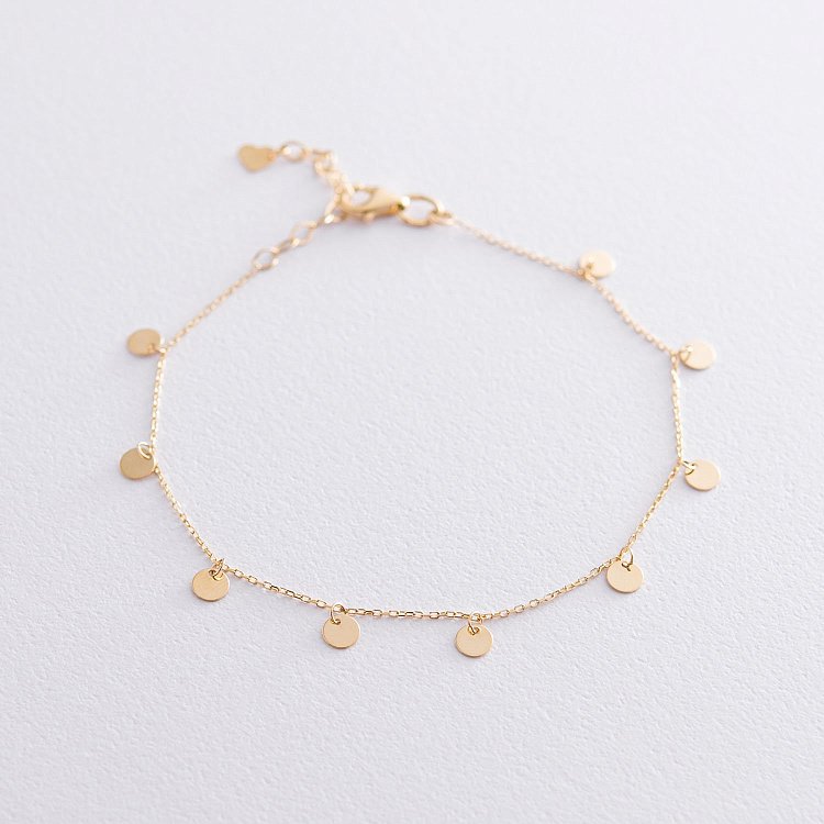 Браслет "Монетки" в жовтому золоті б04459 від ювелірного магазину Онікс