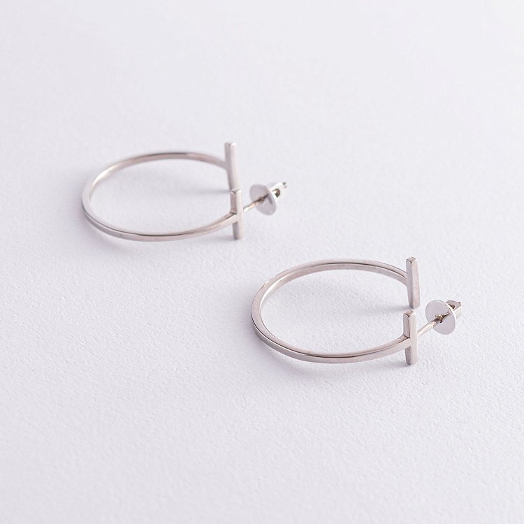 Серебряные серьги - пусеты "Дафна" 4850 от ювелирного магазина Оникс - 4