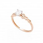 Золотое помолвочное кольцо с фианитами к04892 от ювелирного магазина Оникс