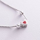 Двойной серебряный браслет с сердечком (эмаль, фианиты) 141283 от ювелирного магазина Оникс - 1