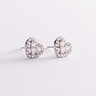 Золоті сережки - пусети "Сердечки" з діамантами doubs205 от ювелирного магазина Оникс - 2