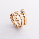 Кольцо "Змея" в желтом золоте (фианиты) к08401 от ювелирного магазина Оникс - 1