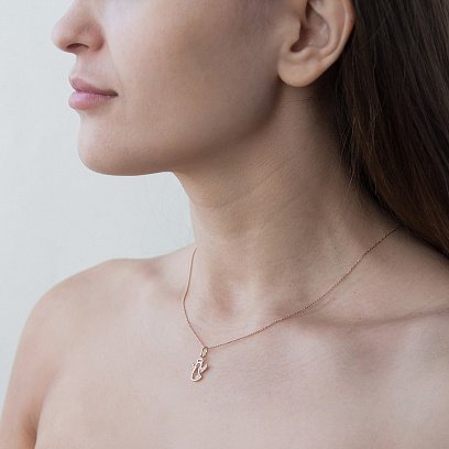 Золотой кулон "Ангелочек" п03380 №2