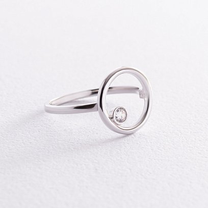 Золотое кольцо "Круговорот" с фианитом к07487 №3