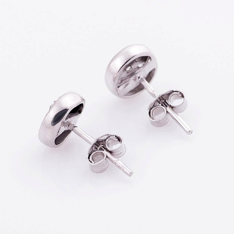 Серебряные серьги-пусеты с фианитами 121919 от ювелирного магазина Оникс - 2