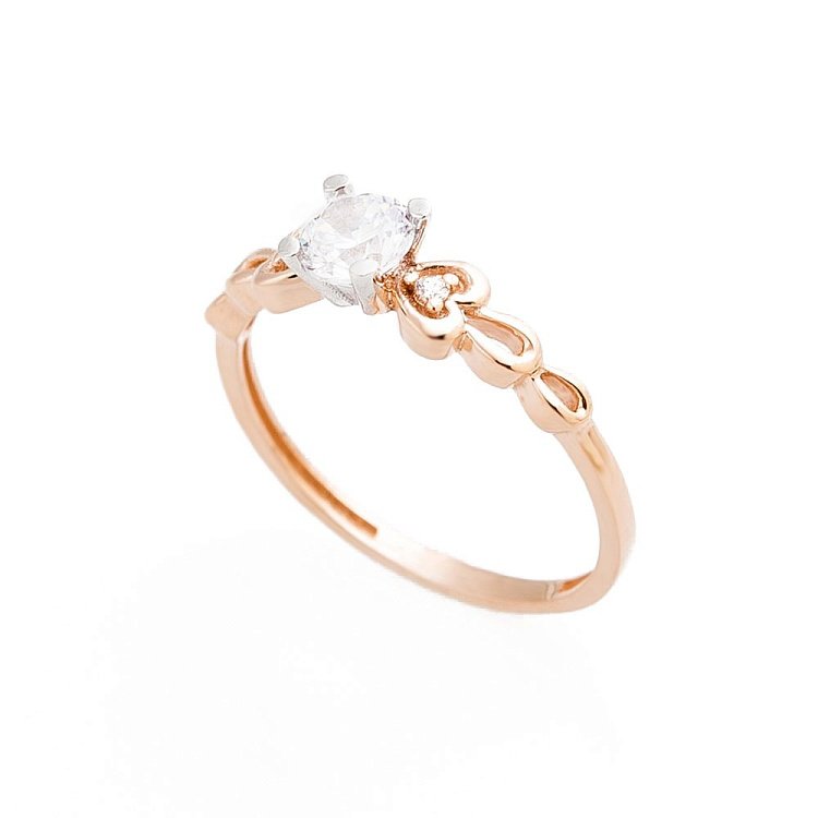 Золотое помолвочное кольцо с фианитами к04892 Золотое помолвочное кольцо с фианитами к04892 от ювелирного магазина Оникс