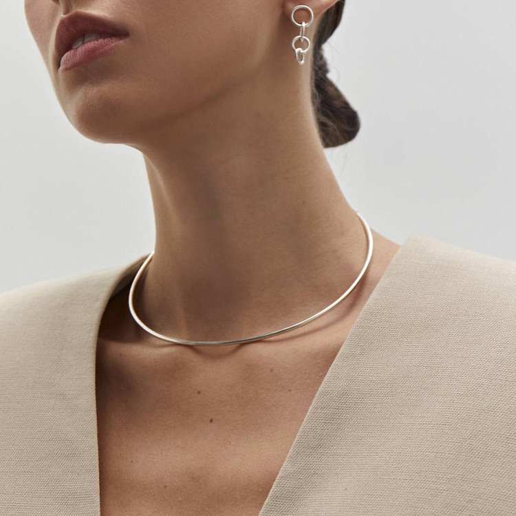 Серебряное колье - чокер (трансформер) 1100N от ювелирного магазина Оникс