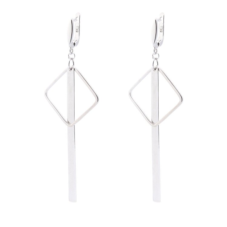 Серебряные серьги "Геометрия" 122218 от ювелирного магазина Оникс - 1