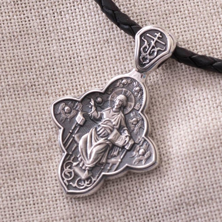 Православный крест "Спас в силах" (чернение) 131222 от ювелирного магазина Оникс - 2