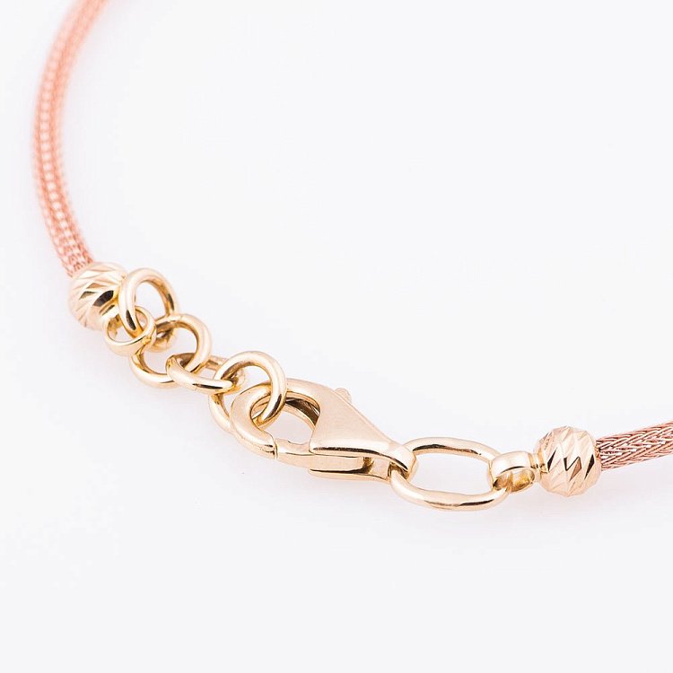 Золотой браслет "Сердце и клевер" с фианитами б02659 от ювелирного магазина Оникс - 2