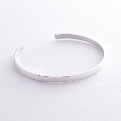 Жесткий серебряный браслет 141479 №7