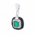 Серебряное кольцо (эмаль, фианит, изумруд, кварц) 112175 от ювелирного магазина Оникс - 3