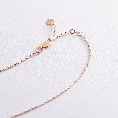 Колье "Клевер" в желтом золоте (фианит) кол01127 №5