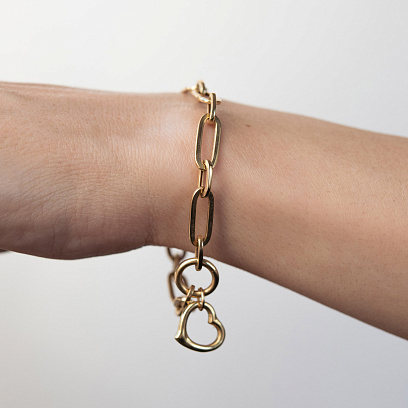 Браслет "Сердечко" в желтом золоте б05634 №9