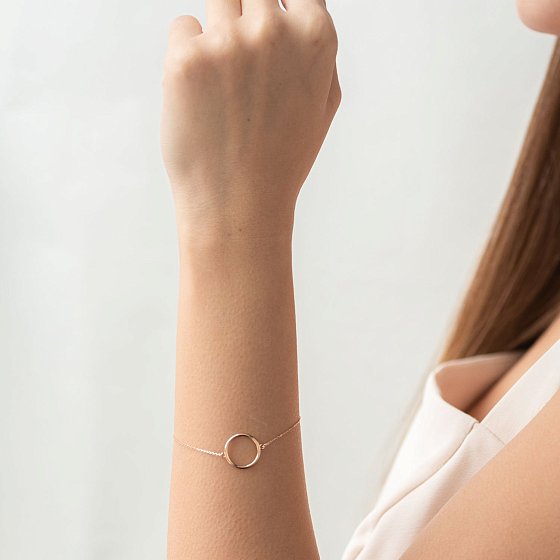 Браслет "Кругообіг" в червоному золоті б04466 №3