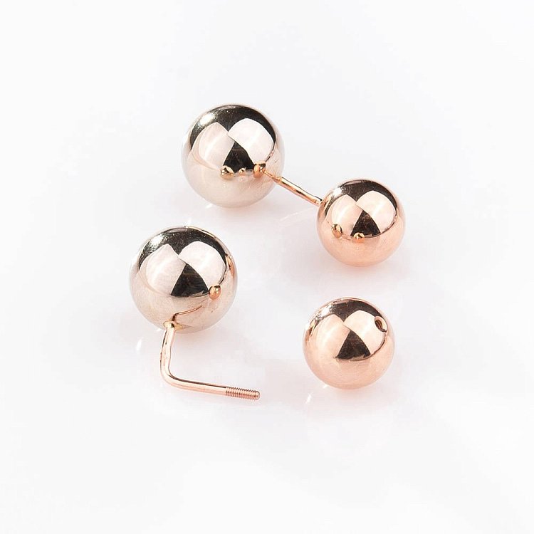 Золотые серьги "Шарики" с00912 от ювелирного магазина Оникс - 4