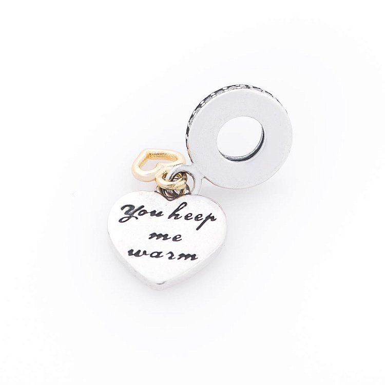 Срібний шарм "Сердечко" (фіаніти) 132546 від ювелірного магазину Онікс - 1